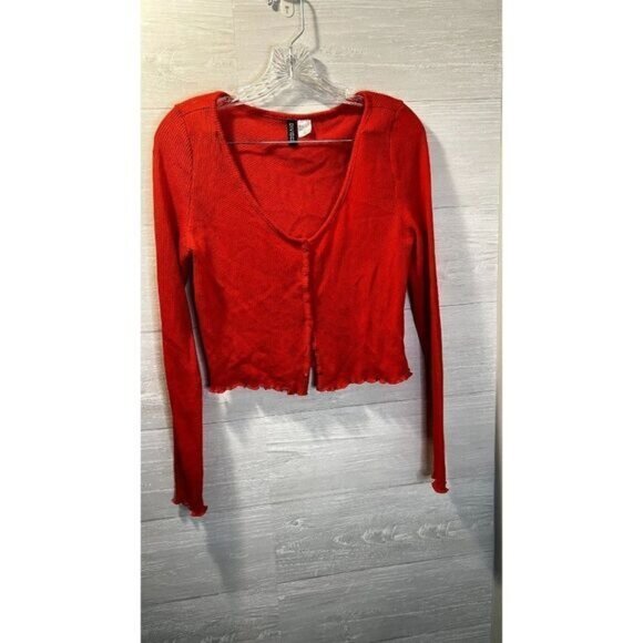 Divided Women's V- Neck Button-front Long‎ Sleeve Fitted Cardigan - Picture 4 of 5